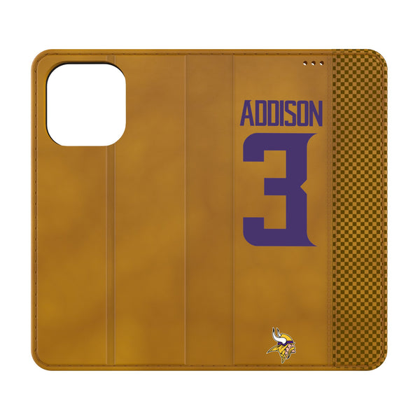 Jordan Addison Minnesota Vikings 3 Game Tactic iPhone Folio Phone Case for Apple iPhone