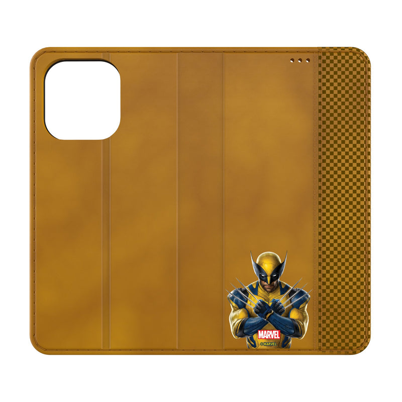 Marvel Deadpool Wolverine Badge iPhone Folio Phone Case