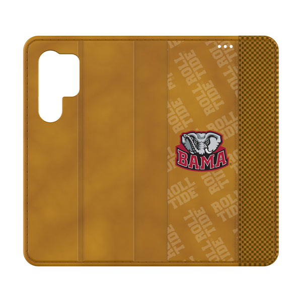 University of Alabama Crimson Tide Script A Quadtile Galaxy Folio Phone Case for Samsung Galaxy