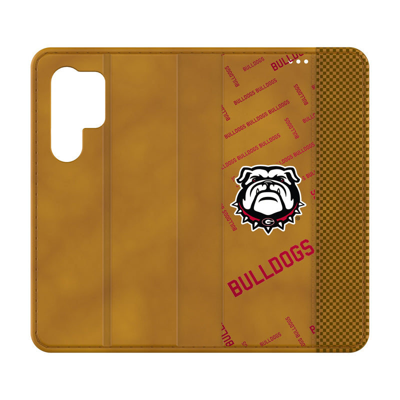 University of Georgia Bulldogs Uga Quadtile Galaxy Folio Phone Case for Samsung Galaxy