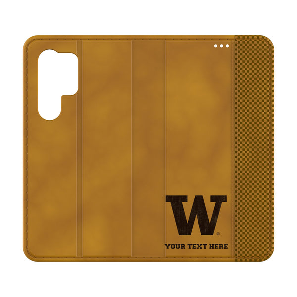 University of Washington Huskies Personalized Burn Galaxy Folio Phone Case for Samsung Galaxy