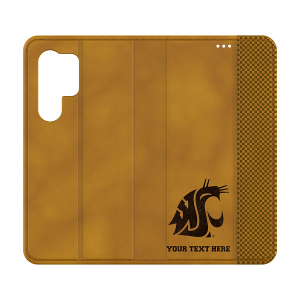 Washington State University Cougars Personalized Burn Galaxy Folio Phone Case for Samsung Galaxy