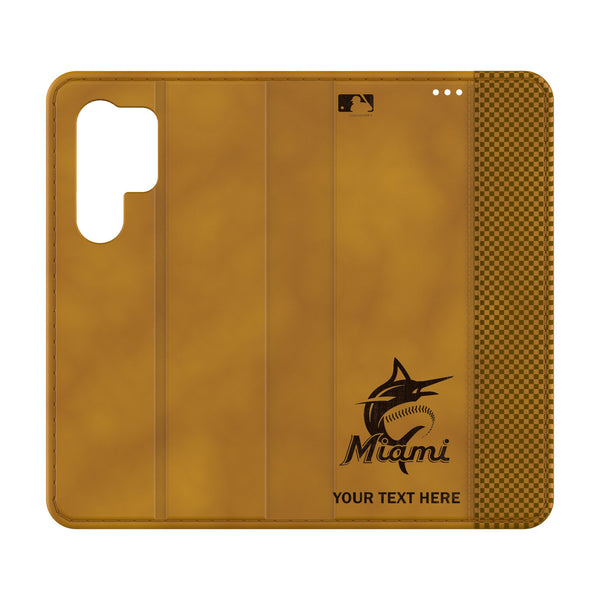 Miami Marlins Personalized Burn Galaxy Folio Phone Case for Samsung Galaxy