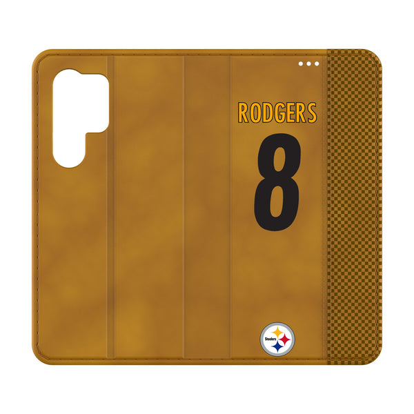 Aaron Rodgers Pittsburgh Steelers 8 Game Tactic Galaxy Folio Phone Case for Samsung Galaxy