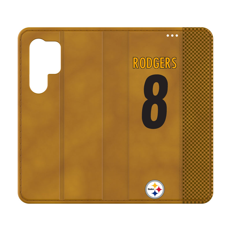 Aaron Rodgers Pittsburgh Steelers 8 Game Tactic Galaxy Folio Phone Case for Samsung Galaxy