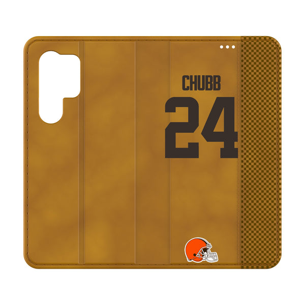 Nick Chubb Cleveland Browns 24 Ready Galaxy Folio Phone Case