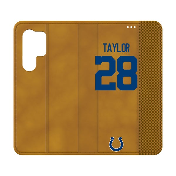 Jonathan Taylor Indianapolis Colts 28 Game Tactic Galaxy Folio Phone Case for Samsung Galaxy