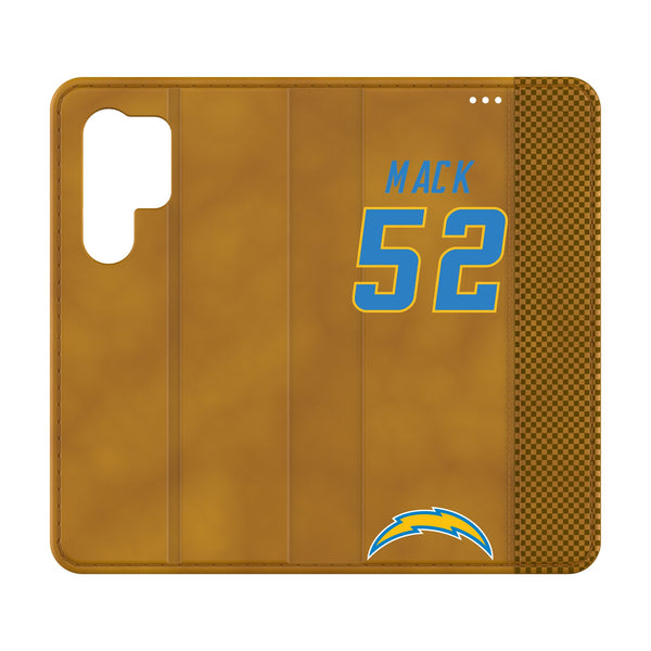 Khalil Mack Los Angeles Chargers 52 Game Tactic Galaxy Folio Phone Case for Samsung Galaxy