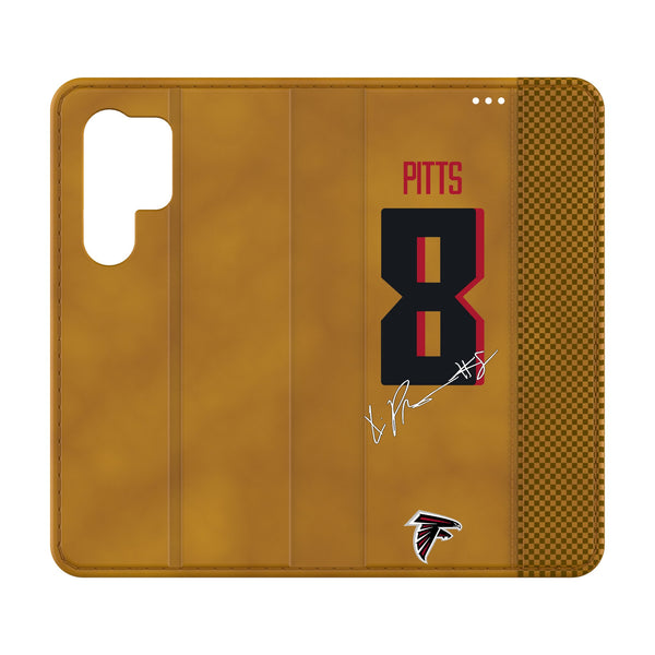 Kyle Pitts Atlanta Falcons 8 Game Tactic Galaxy Folio Phone Case for Samsung Galaxy