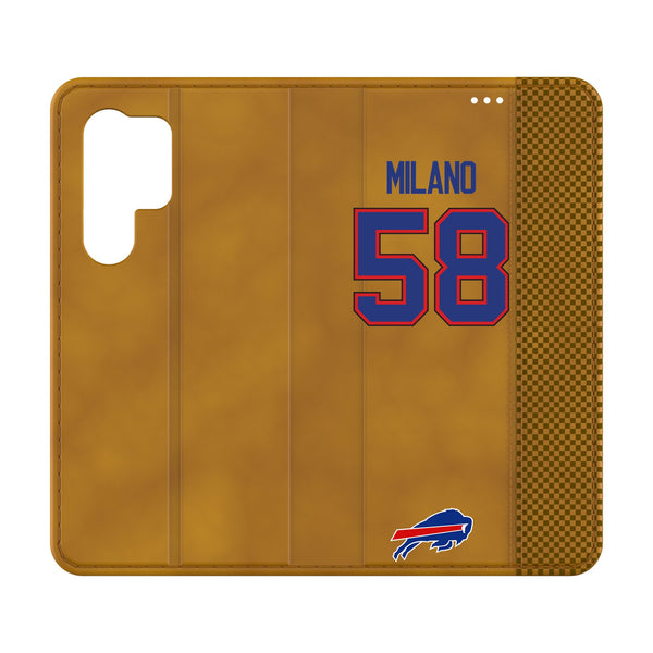 Matt Milano Buffalo Bills 58 Game Tactic Galaxy Folio Phone Case for Samsung Galaxy