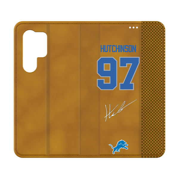 Aidan Hutchinson Detroit Lions 97 Ready Galaxy Folio Phone Case