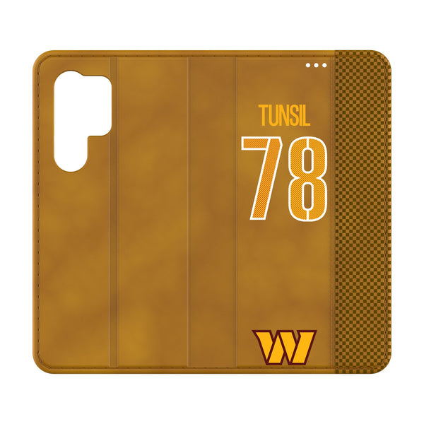 Laremy Tunsil Washington Commanders 78 Game Tactic Galaxy Folio Phone Case for Samsung Galaxy