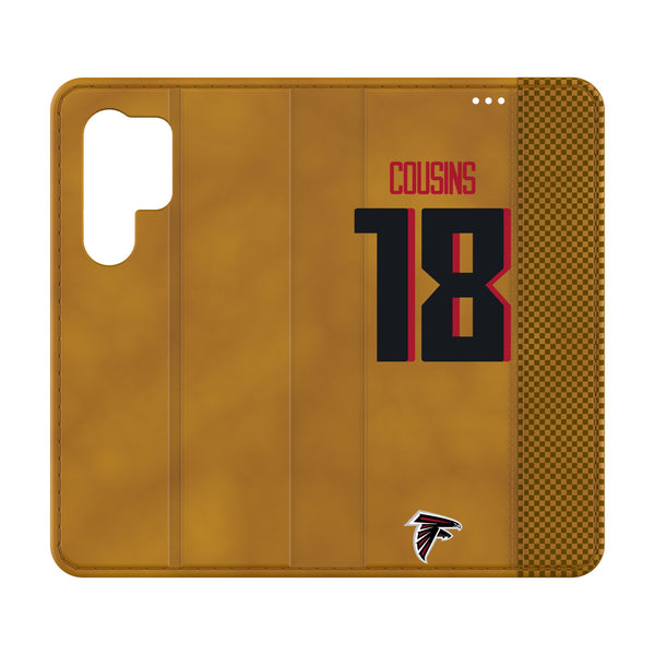 Kirk Cousins Atlanta Falcons 18 Game Tactic Galaxy Folio Phone Case for Samsung Galaxy