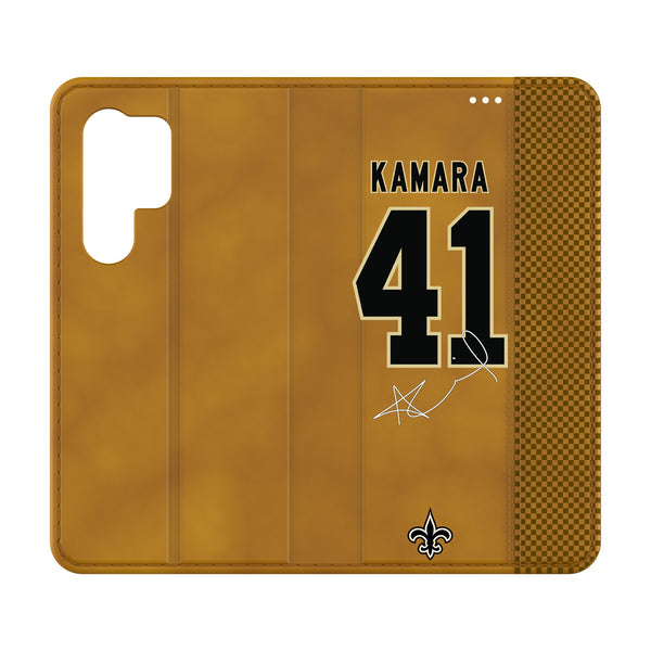 Alvin Kamara New Orleans Saints 41 Ready Galaxy Folio Phone Case