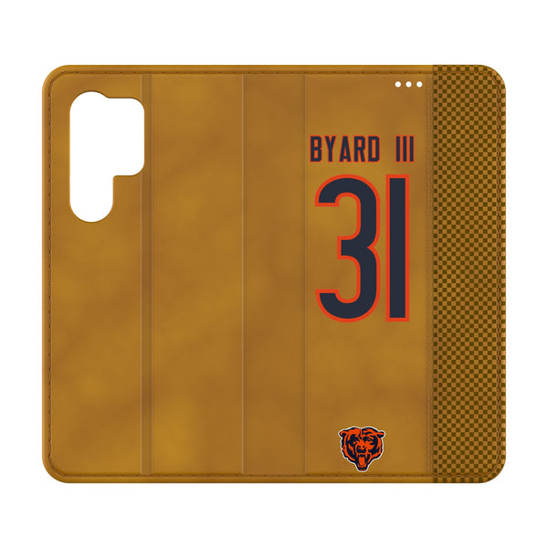 Kevin Byard III Chicago Bears 31 Game Tactic Galaxy Folio Phone Case for Samsung Galaxy