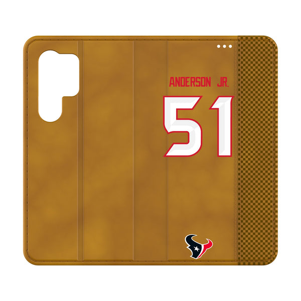 Will Anderson Jr. Houston Texans 51 Ready Galaxy Folio Phone Case