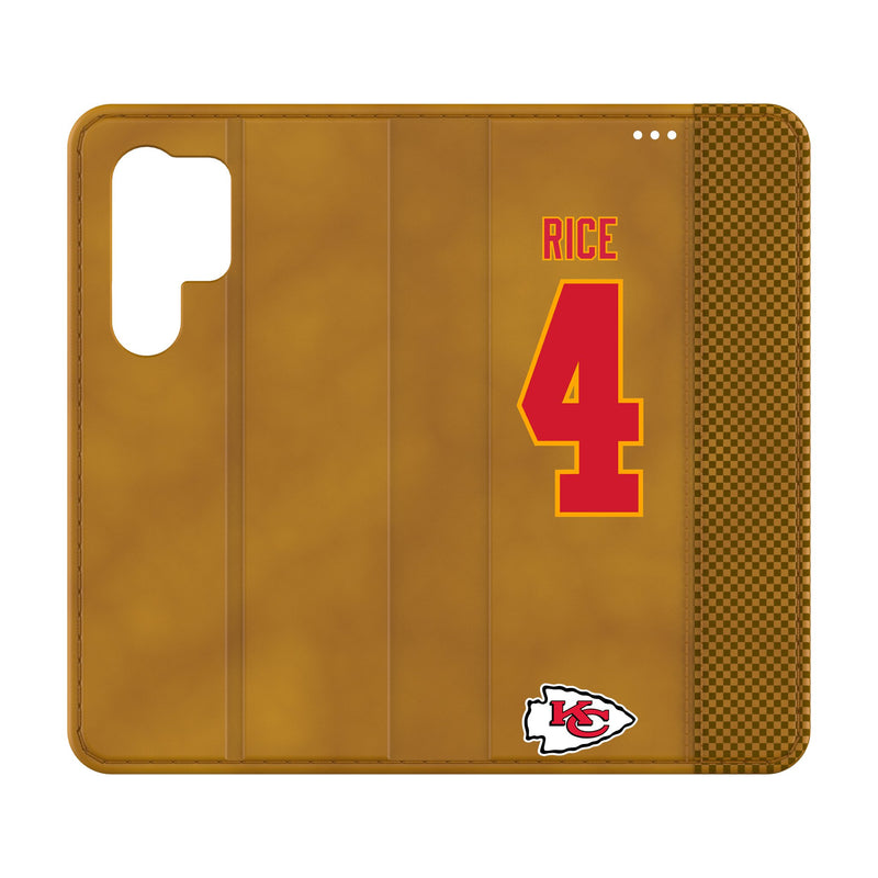 Rashee Rice Kansas City Chiefs 4 Game Tactic Galaxy Folio Phone Case for Samsung Galaxy