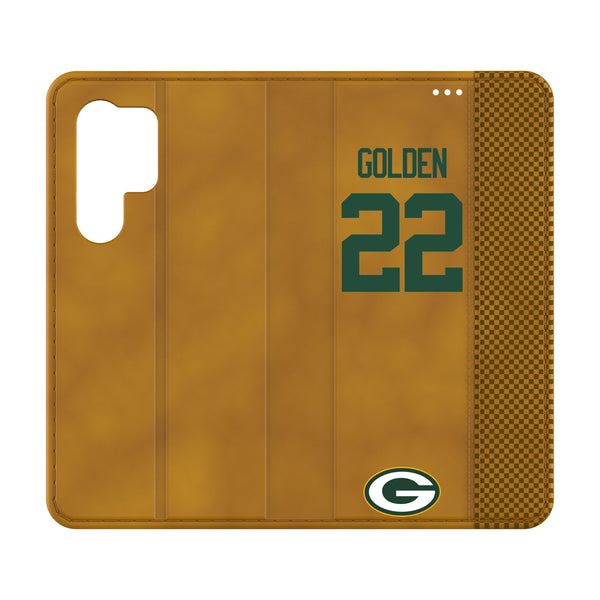 Matthew Golden Green Bay Packers 22 Game Tactic Galaxy Folio Phone Case for Samsung Galaxy