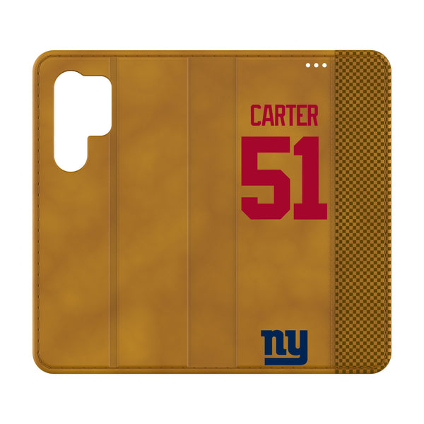 Abdul Carter New York Giants 51 Game Tactic Galaxy Folio Phone Case for Samsung Galaxy