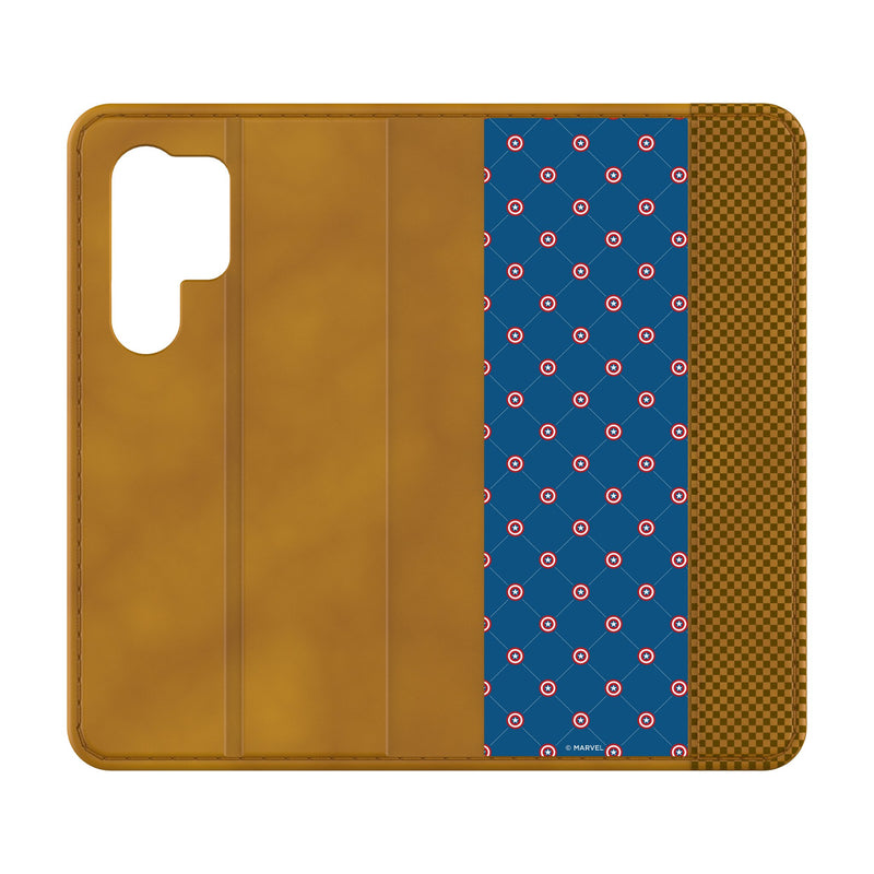 Marvel Avengers Captain America Pattern Galaxy Folio Phone Case for Samsung Galaxy