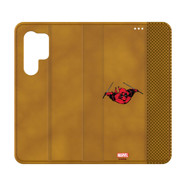 Marvel Deadpool Badge Galaxy Folio Phone Case