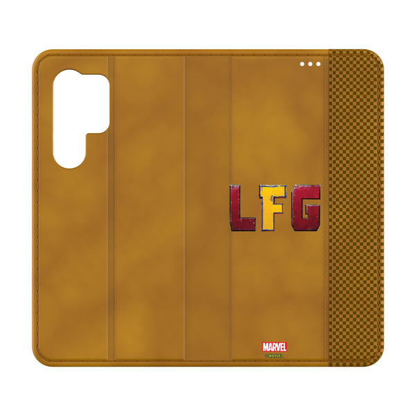 Marvel Deadpool Wolverine Badge Galaxy Folio Phone Case for Samsung Galaxy