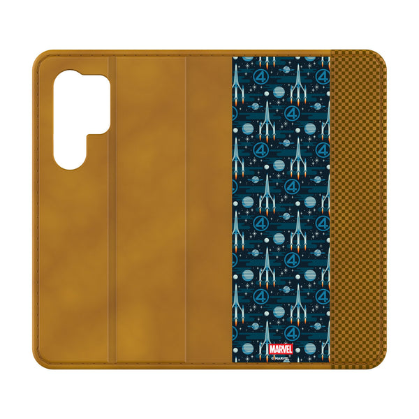 Marvel Fantastic Four Pattern Galaxy Folio Phone Case for Samsung Galaxy
