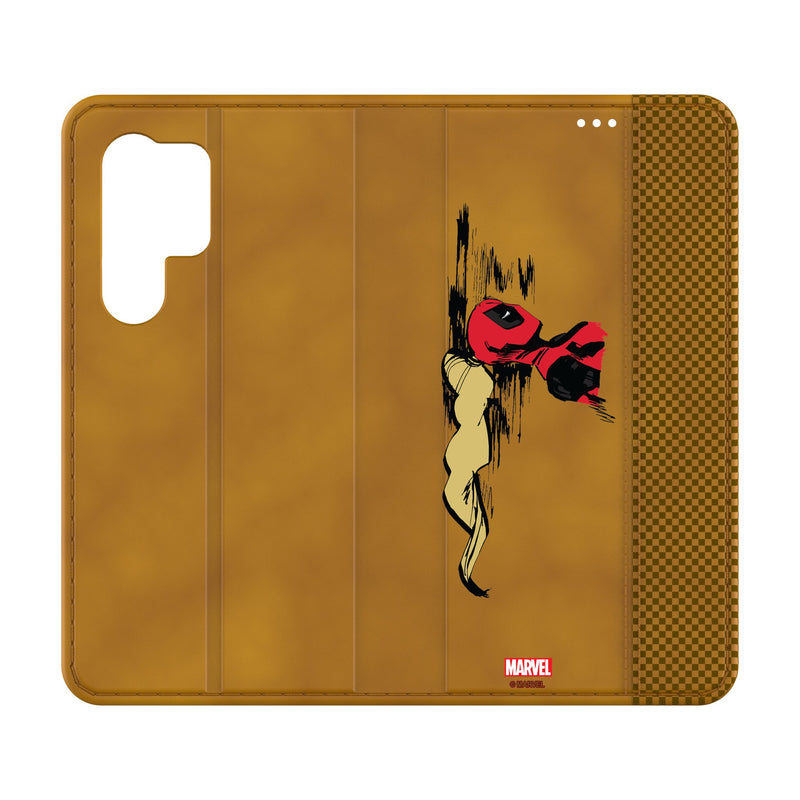 Marvel Ladypool Badge Galaxy Folio Phone Case for Samsung Galaxy