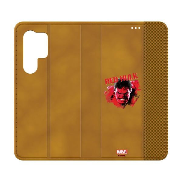 Marvel Avengers Red Hulk Badge Galaxy Folio Phone Case for Samsung Galaxy