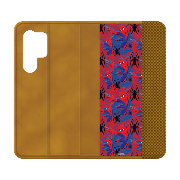 Marvel Spider-Man Pattern Galaxy Folio Phone Case for Samsung Galaxy
