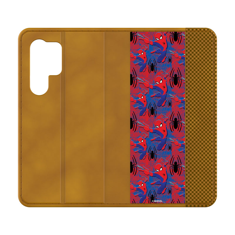 Marvel Spider-Man Pattern Galaxy Folio Phone Case for Samsung Galaxy