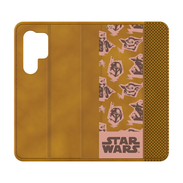 Star Wars: The Mandalorian Grogu Pattern Galaxy Folio Phone Case