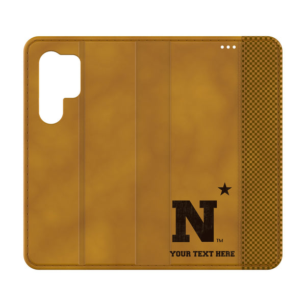 United State Naval Academy Midshipmen Personalized Burn Galaxy Folio Phone Case for Samsung Galaxy