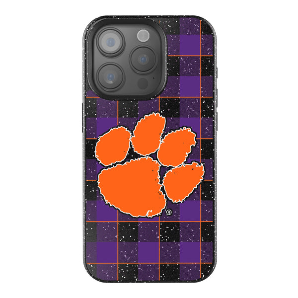 Clemson University Tigers Plaid iPhone Bling Phone Case