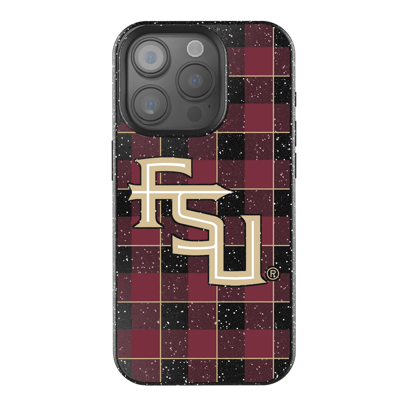 Florida State University Seminoles Athletic Wordmark Plaid iPhone Bling Phone Case