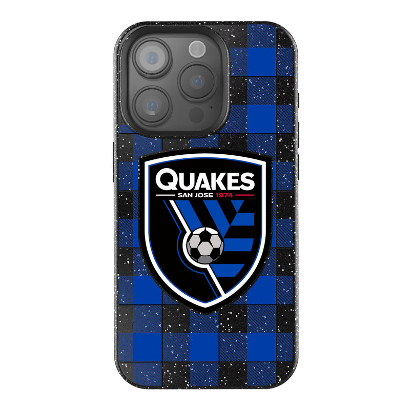 San Jose Earthquakes   Plaid iPhone Bling Phone Case