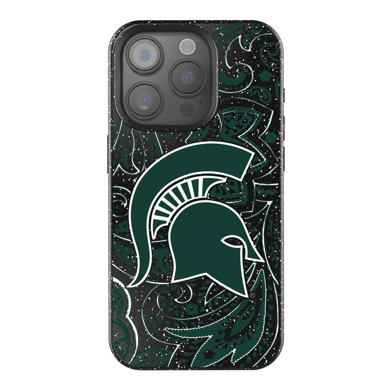 Michigan State University Spartans Paisley iPhone Bling Phone Case