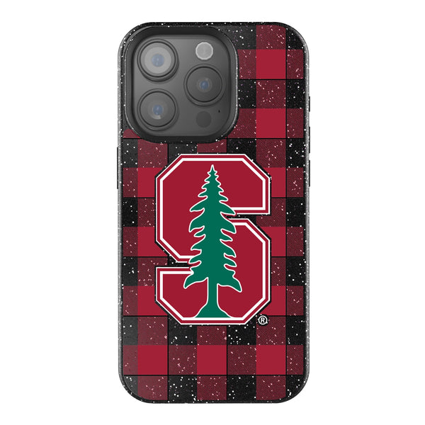 Stanford University Cardinal Plaid iPhone Bling Phone Case