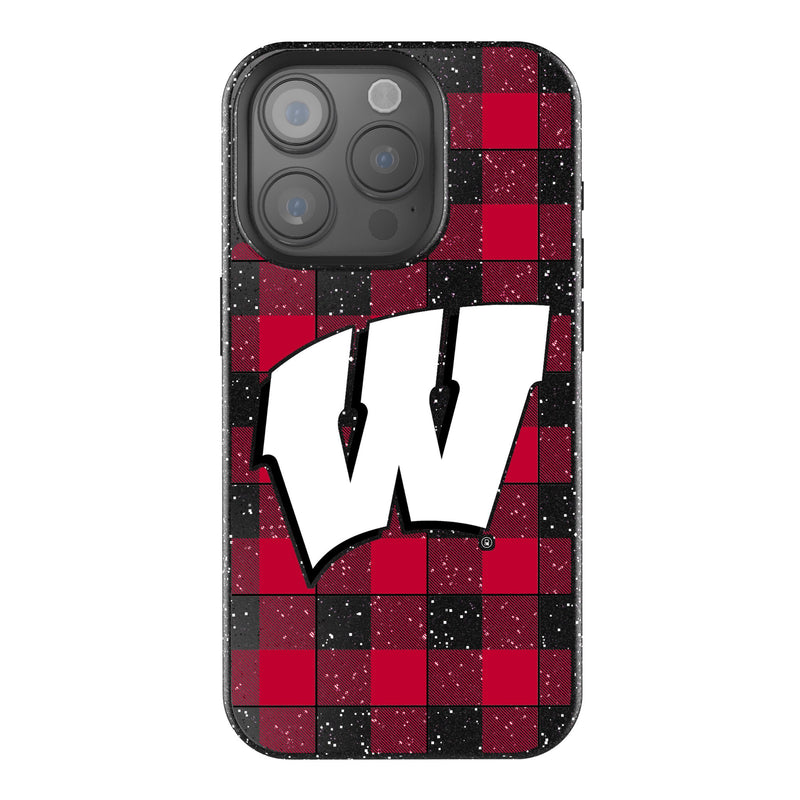 University of Wisconsin Badgers Plaid iPhone Bling Phone Case