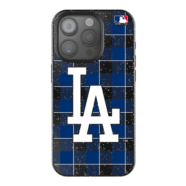 LA Dodgers Plaid iPhone Bling Phone Case for Apple iPhone