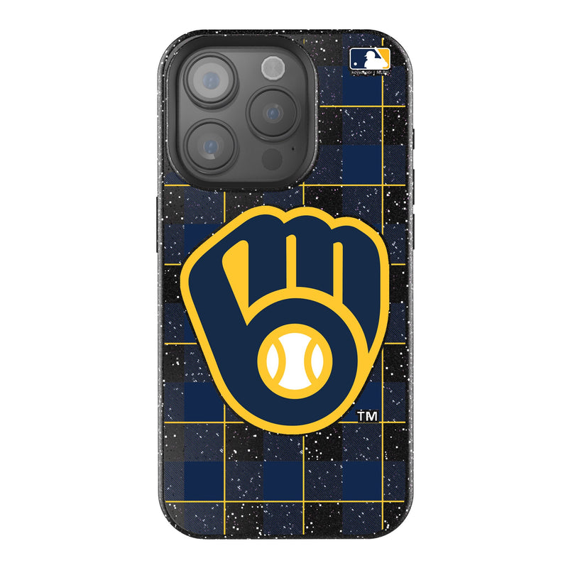 Milwaukee Brewers Plaid iPhone Bling Phone Case