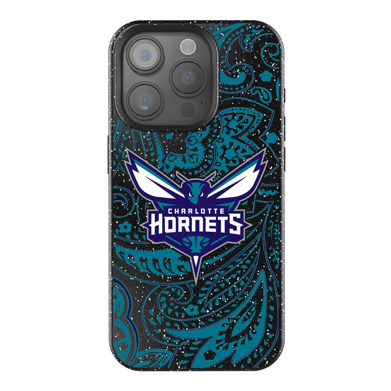 Charlotte Hornets Paisley iPhone Bling Phone Case