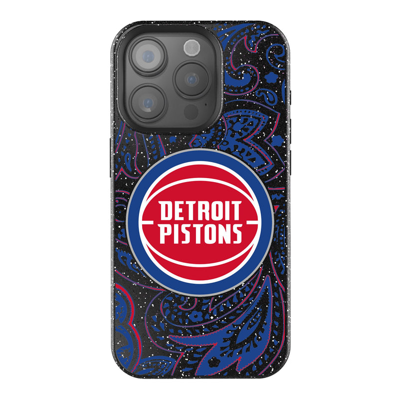 Detroit Pistons Paisley iPhone Bling Phone Case