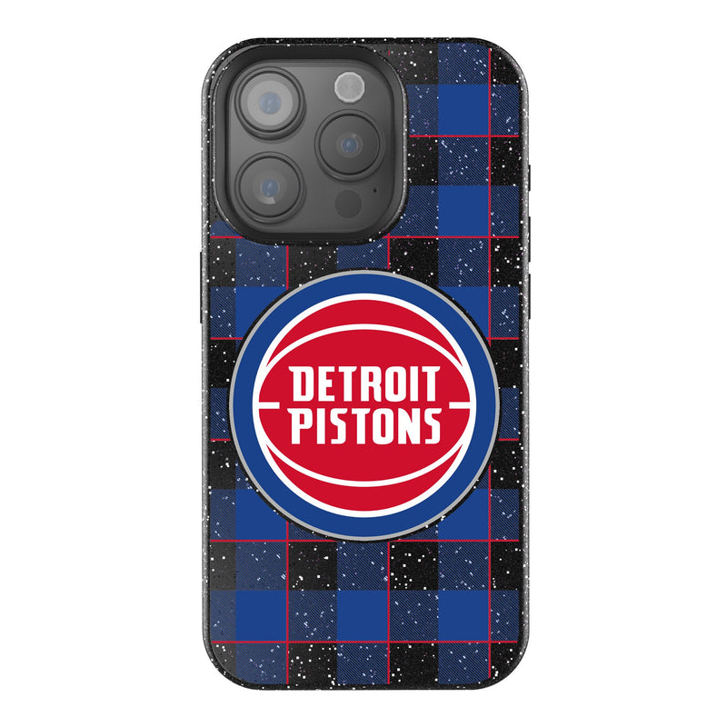 Detroit Pistons Plaid iPhone Bling Phone Case