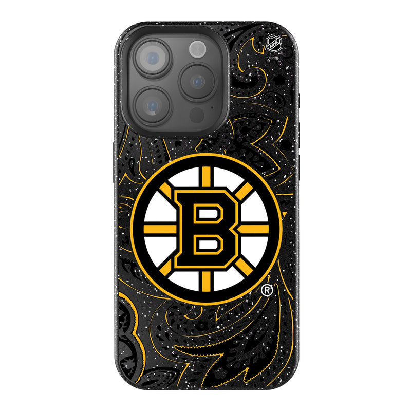 Boston Bruins Paisley iPhone Bling Phone Case