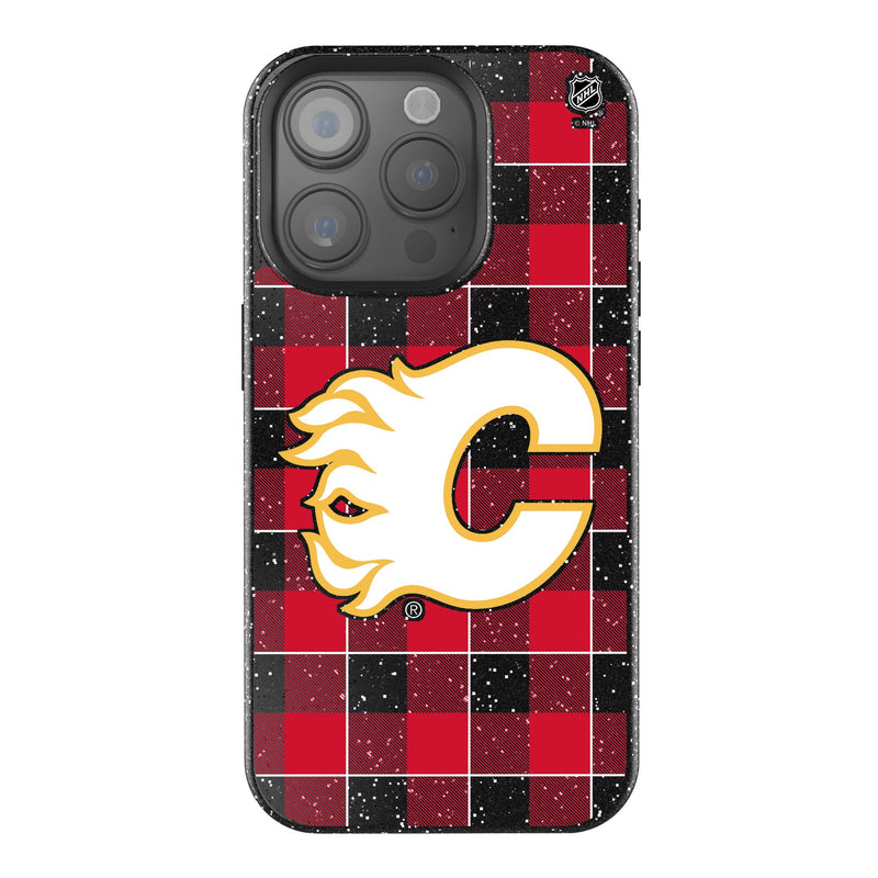 Calgary Flames Plaid iPhone Bling Phone Case