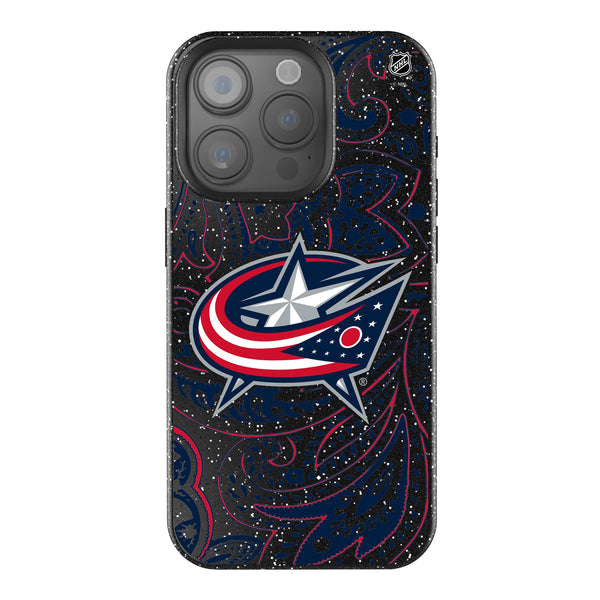 Columbus Blue Jackets Paisley iPhone Bling Phone Case