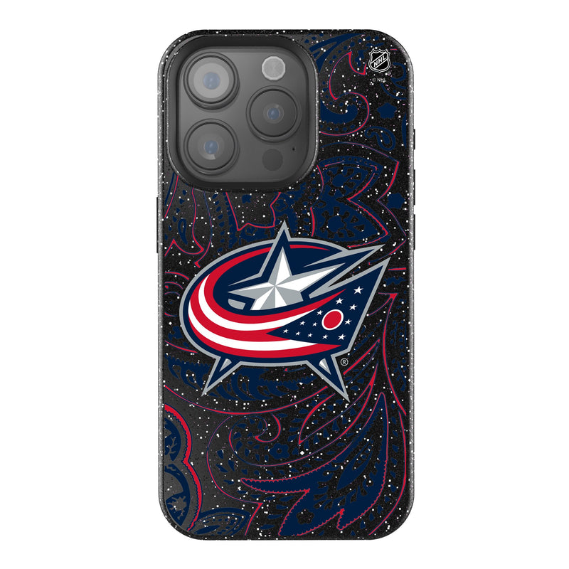 Columbus Blue Jackets Paisley iPhone Bling Phone Case