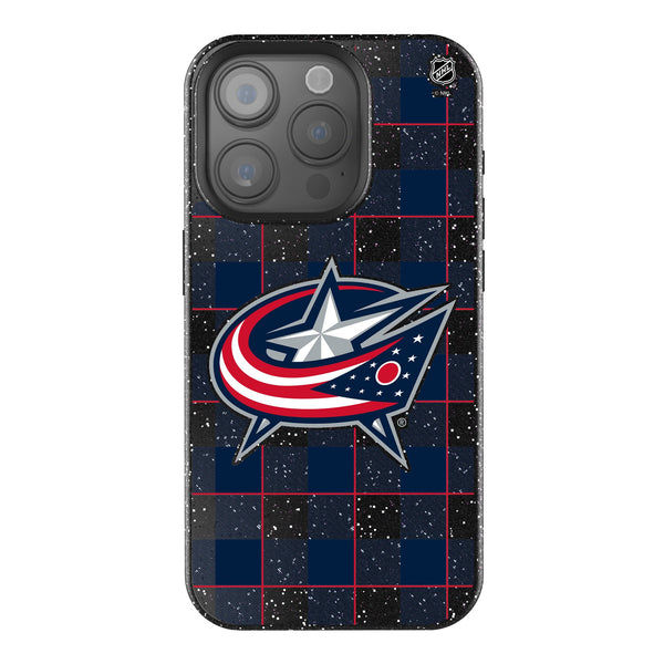 Columbus Blue Jackets Plaid iPhone Bling Phone Case