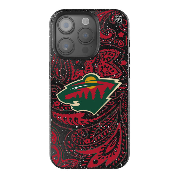 Minnesota Wild Paisley iPhone Bling Phone Case